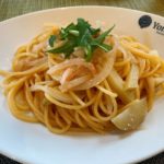 備前西市駅から車で2分 洋食の店ヨンサン (Yon-Sun)のランチは週替わり たらこのパスタランチと、ハンバーグのメインランチをオーダー