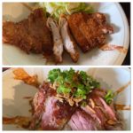新岡山港から車で5分 魚の美味しい居酒屋 まめなかな のランチで、肉系のトンカツ定食とローストビーフ丼を食べてみた