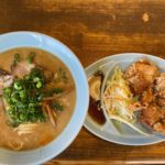岡山市中区 支那そば 餐休(さんきゅう) 江崎総本店で頂いた、ごま味スープの名物そばとセットの唐揚げはおススメ!