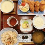 岡山市南区 和食の店【う越新(うおしん)】で食べたランチの、カキフライとエビフライとデザートのごまプリンが美味しかった!