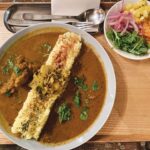 岡山駅西口から徒歩7分 カレーのお店【KAMP(キャンプ)】にてキーマカレーとチキンカレーの合いがけをディナーで!
