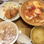 岡山市南区【やよい軒 岡山新保店】寒い日のランチは「本気の鍋定食」!旨辛チゲで温まる~