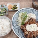岡山市南区【食堂ワサンボン】鶏の南蛮定食がデカい!食べ応えある肉系とタイ飯のランチに満足!
