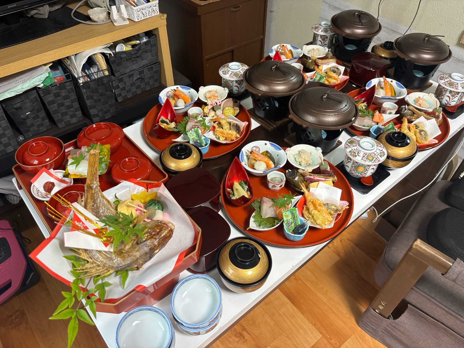 岡山市中区【穏食酒家うおつぼ】お食い初めのテイクアウト会席が本格的!華やかな祝いに超満足!