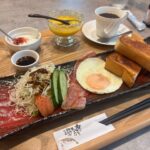 岡山市東区【定食屋 和楽】期間限定のモーニングは4日間!トーストの洋とおにぎり和のどちらも食べたい!