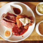 岡山市中区【懐古喫茶桜海（サクラウミ）】ローストビーフとチキン南蛮のセットが味にも量にも満足！